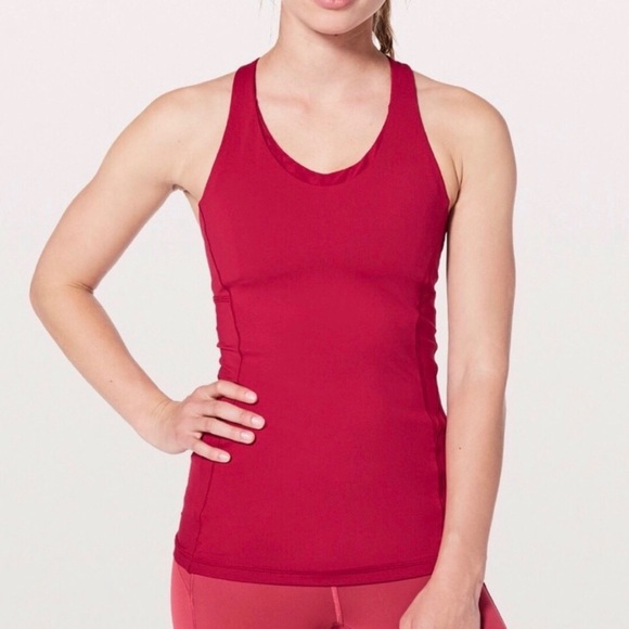 lululemon athletica Tops - Lululemon NWT Stash n’ Run Tank 6 Ruby Red/Glossy